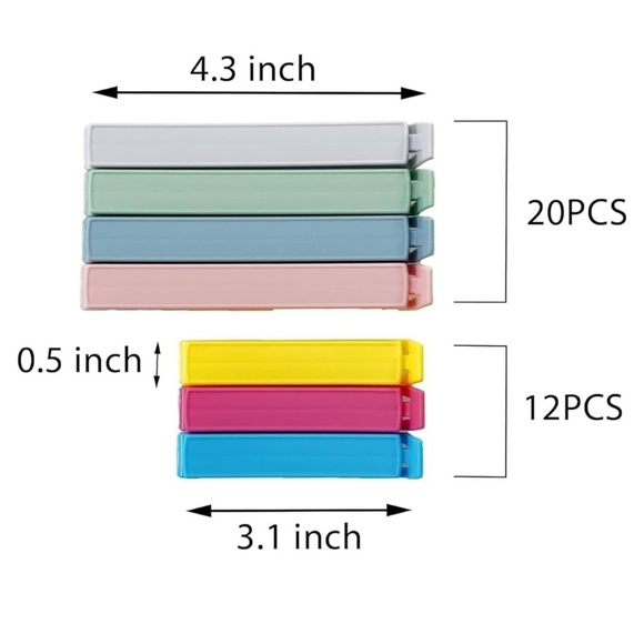 NEW 32-Piece Plastic Chip Clips - Picture 2 of 5